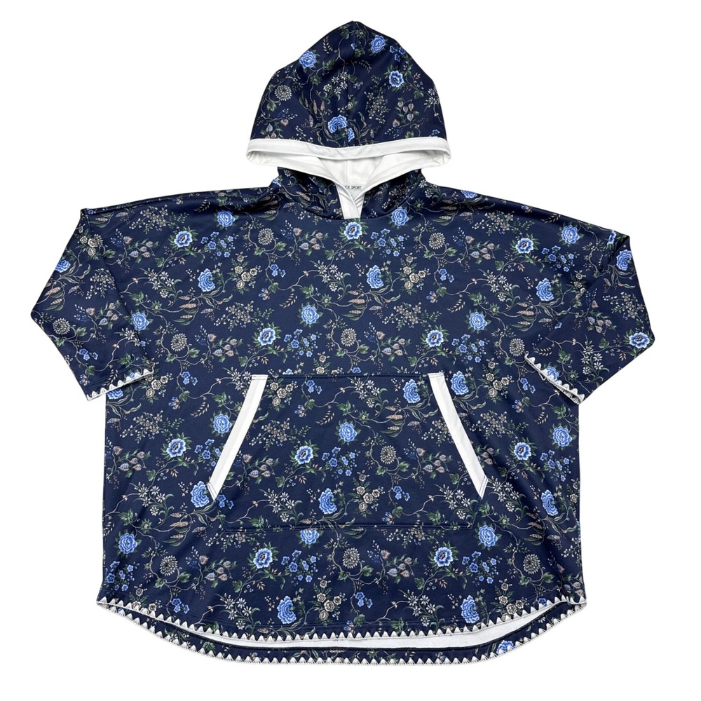 Tuckernuck Sport Sweatshirt Size Snall Blue Floral Hoodie Pullover Active